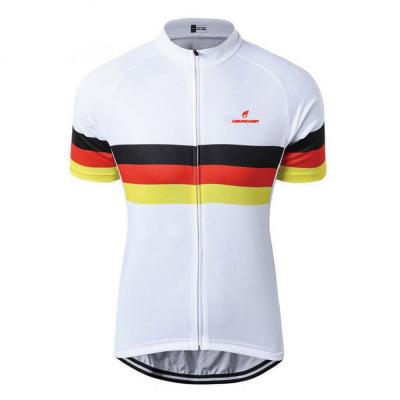 China Antibacterial Short Sleeve White Germany Cycling Tank Top , Cycling Shirt With Germany Stripe for sale