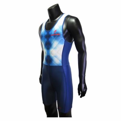 China Eco-friendly free design custom blue fading rowing suit, hot sales custom rowing apparel for sale