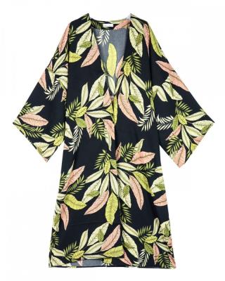 China Sexy Kimono Viable Beachwear HOTSALE Chiffon Cardigan Print or Design Solid Customized Floral Print for sale