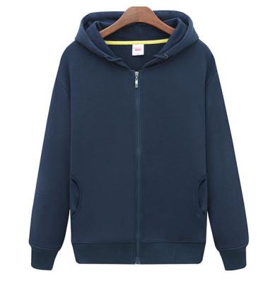 China High Quality Round Zipper Full Cotton 100% Hoody Anti-pilling Hoodie Jumpsuit Dark Blue for sale