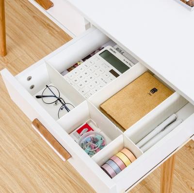 China Eco-friendly White PP Closet Storage Underwear Drawer Divider Expandable Organizers for sale