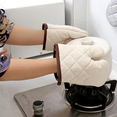 China Higher Heat Resistant Cotton Gloves Heat Resistant Cooking Anti-scald Oven Mitten Grill Cooking Glove for sale