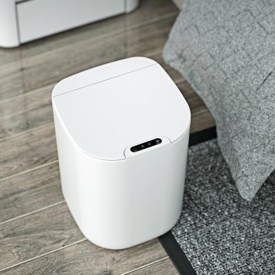 China 14L 16L Viable Smart Plastic Trash Can Sensor Refillable Smart Trash Can With Lid for sale