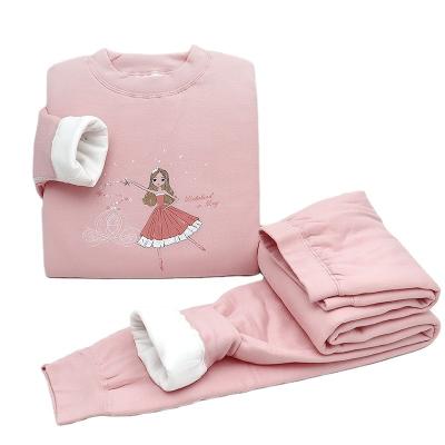 China Chinese Style Children's Underwear Set Girls Autumn And Winter Thickened Warmth Long Johns for sale