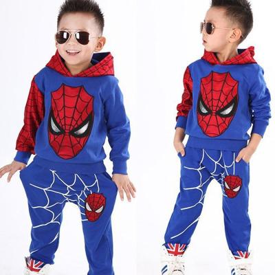 China Sports Hoodie Equipment Boys Kids Clothing Sets Spring Autumn Cartoon Spiderman Hoodies Pants Halloween Sweatshirts for sale