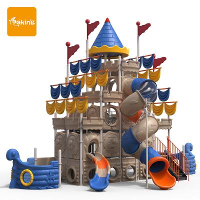 China Pirate Ship Series Kids Playground Equipment Plastic Outdoor Playground Slides Plastic Barrier Playground for sale