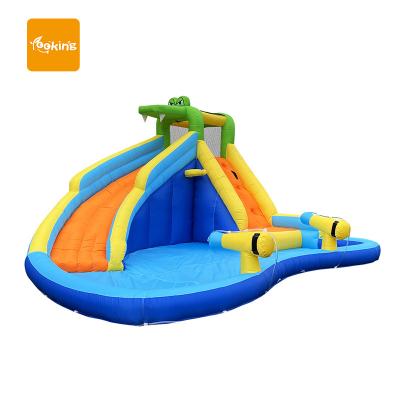 China Waterproof Commercial High Quality PVC Tarpaulin Inflatable Kids Water Slide Inflatable Climbing Bouncy Play Pool for sale