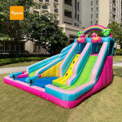 China Park Bounce House Backyard Jumping Water Gun Blower Waterproof Inflatable Water Slide Pools Outdoor Swimming Playground for sale