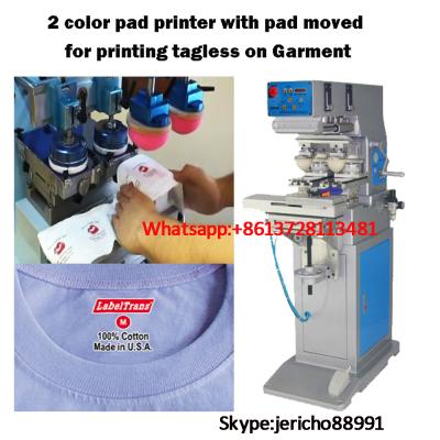 China Garment.t-shirt High Speed ​​2 Color Pad Printer Tagless for tagless on garment for sale