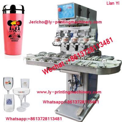 China All Kind Of Products Champion Mug Printing Machine PC Cup 4 Color Pad Printer Plastic Mug Logo Printing Machinery for sale