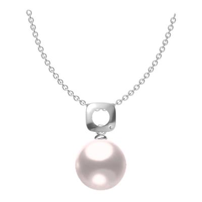 China Trendy Elegant Fashion 925 Sterling Silver Dangle Single Freshwater Pearl Necklace Jewelry for sale