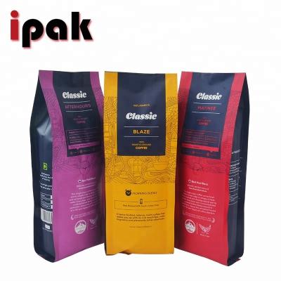 China Custom Food Grade Aluminum Foil Packing Pouch Moisture Proof Side Gusset Stand Up Dry Food Powder Spice Coffee Bags for sale