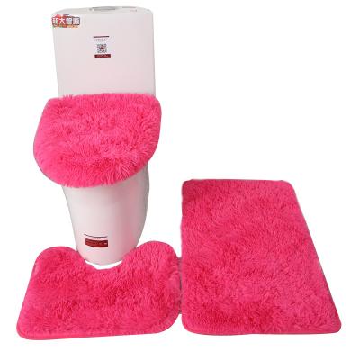 China Durable Bathroom Polyacrylonitrile Super Soft Anti-Slip Absorbent 3 Piece Bathroom Mat Set for sale