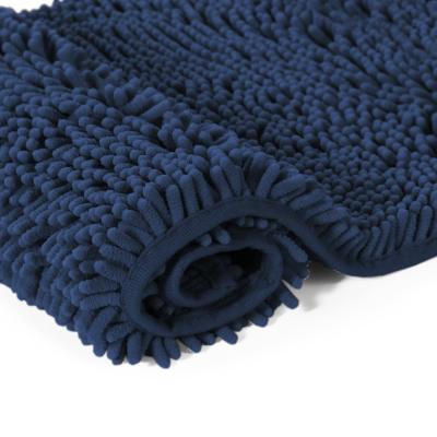 China Chenille Sustainable Soft Super Soft Polyester Anti-Slip Absorbent Bathroom Blanket for sale