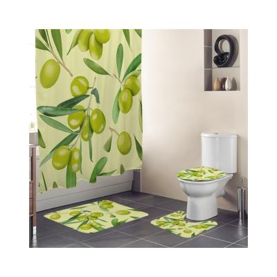 China Viable Custom Design Printed Waterproof Polyester Bathroom Square Shower Curtain for sale