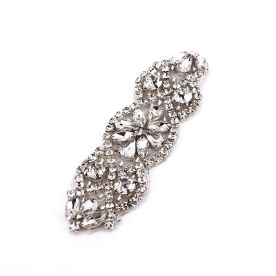 China 14X5.5cm Hot Fix Rhinestone Applique Sewing Elegant Handmade Fashion Flatback Dress Shoes Sandal Hats Bridal Sash Jewelry for sale