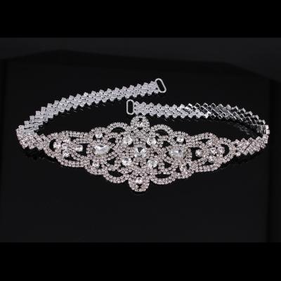 China Flatback Crystal Satin Wedding Belts Rhinestone Bridal Dress Belly Accessory Chains For Bride Bridesmaid Party Sash Jewelry Belt LZ1001 for sale