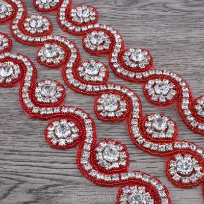 China Flatback Mix Color Wedding Dress Rhinestone Applique Crystal Sewing Trims For Bridal Dress Sash Headpiece Bags Wedding for sale