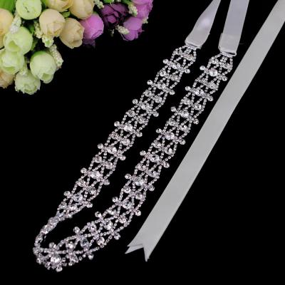 China Exquisite Handmade Rhinestone Flatback Sash Wedding Sashes Crystal Pearl Bridal Sash For Formal Wedding Dress Sash LZ1005 for sale