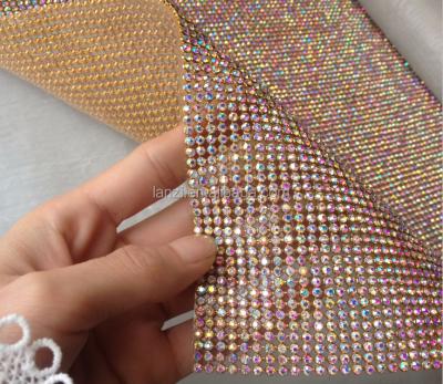 China Flatback Crystal Gold AB Rhinestone Foil Wholesale for sale