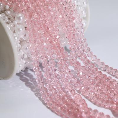 China DIY Rose Crystal Glass Crystal Bead By String Wholesale for sale