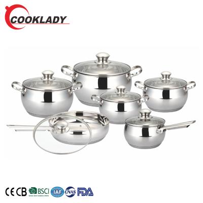 China Sustainable China Stock Stainless Steel Cookware Sets With Handle for sale