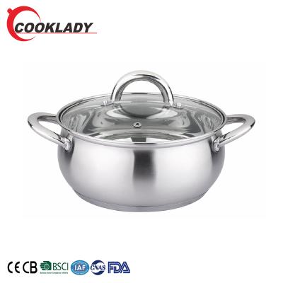 China Sustainable Good Prices Professional Stainless Steel Large Pot Casserole Set Non Aluminum for sale