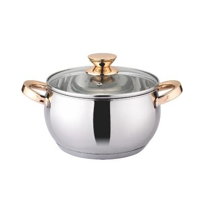 China Factory Price Sustainable Multi Size Kitchen Stainless Steel Pot Casserole Hot Cookware Set for sale