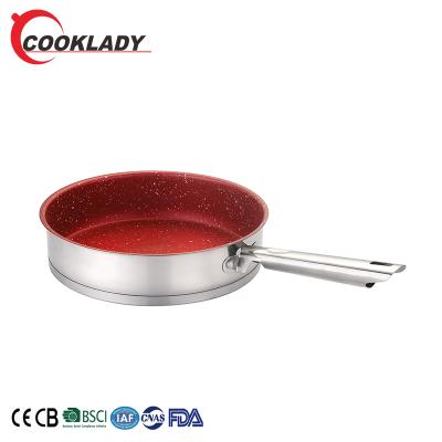 China Wholesale High Quality Viable Custom Cheap Non Stick Pan With Metal Handle Deep Fryer Cooking Dish for sale