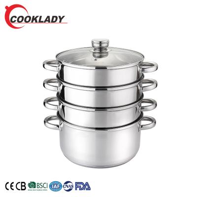 China Sustainable China Manufacturer Stainless Steel Oven Layer Thick Steamer Pot Soup Steamer Universal Cooking Pots For Induction Cooker for sale