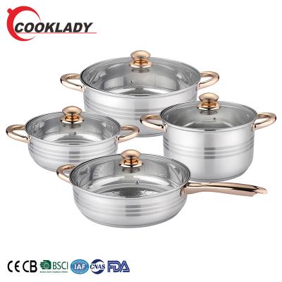 China China Sustainable Supplier Wholesale Cookware Set Pot Set Kitchen Cookware Stainless Cookware for sale