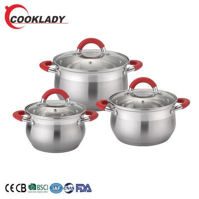 China 2020 New Product Sustainable 6Pcs 5 Ply 5 Ply 18/0 Stainless Steel 201 Kitchenware Cookware Set for sale