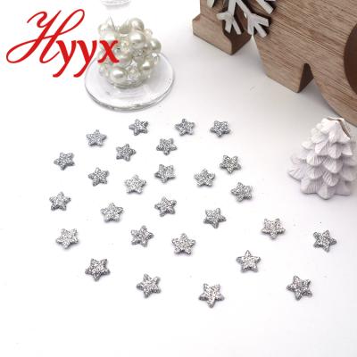 China DIY Decoration HYYX Shiny Silver Christmas Star Charm Decoration, Custom Star Shape Christmas Tree Ornaments for sale