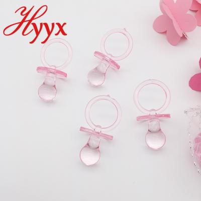 China Comfy Cute Pink Acrylic Baby Shower Decoration Pacifiers for sale