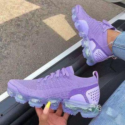 China New Fashion Trend Fly Weave Air Cushion Large Size Low - Top Sports Sneakers Woman for sale