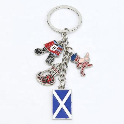 China Custom Ireland/Worldwide Promotional Cartoon 3D Logo Metal Sublimation Scotland Key Gift Diy Fashion Promotion Chain for sale