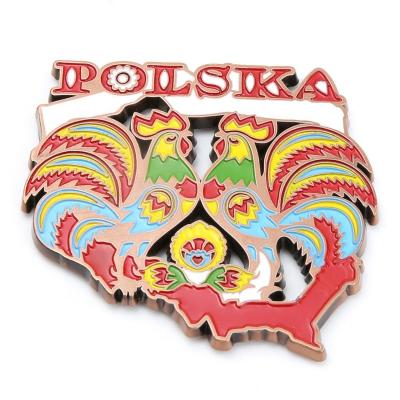 China European Cities Custom 3D Metal Shape Cute Souvenirs Gift Poland Fridge Magnet for sale