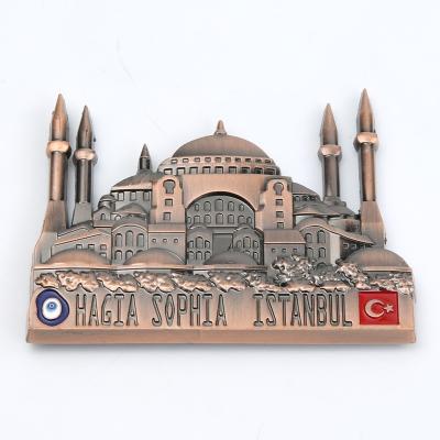 China European Cities Custom 3D Metal Shape Souvenirs Gift Cute Istanbul Fridge Magnet for sale