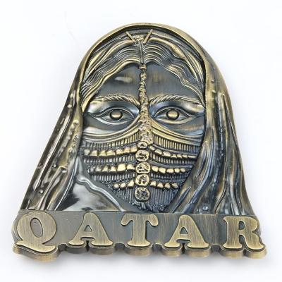 China Wholesale Custom European Cities 3D Metal Souvenir Gift Transportation Tool Cute Qatar Fridge Magnet for sale