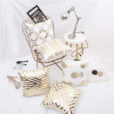 China Newest Anti-Static Gold Print Sofa Decorative Fancy Sofa Cushion Cover Customizable for sale