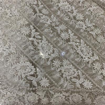 China Viable china supplier factory price embroidery beaded lace fabric beads embroidery for sale