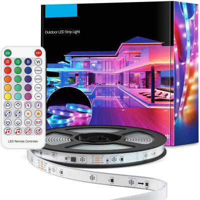 China 24V 2*10m Waterproof IP65 flexible 24LEDs/M 5050 LED RGB Strip Light kits for outdoor 6173 for sale