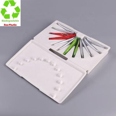 China Biodegradable Clamshell Paper Pulp Box Eco - Friendly Packaging for sale