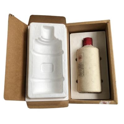 China Biodegradable Kraft Paper Bottle Protective Packaging Box Tray Protector Shipper for sale