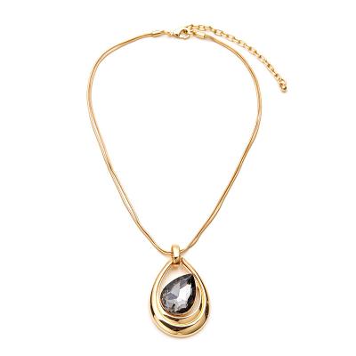 China Europe and America Gold Plated Snake Chain With Tassel High Quality Stone Pendant Necklace for sale