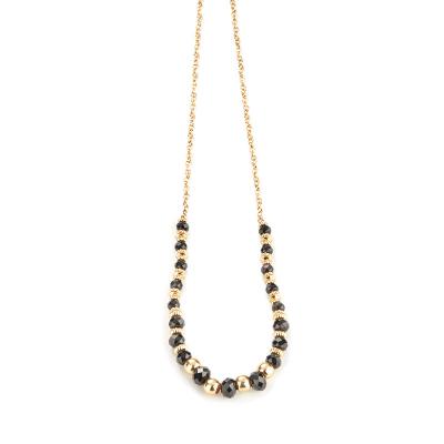 China Europe and America popular black long and gold bead chain necklace classic beaded necklace for sale