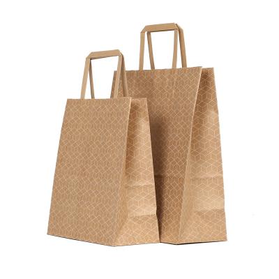 China Recyclable Factory Direct Supply Custom Logo Printing Brown Kraft Paper Bag for sale