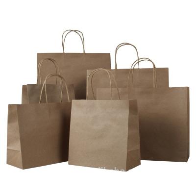 China Large recyclable brown paper bags with handles for sale