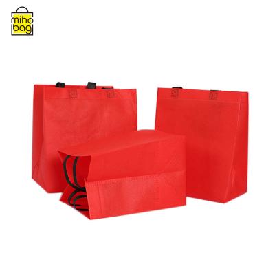 China Full Color Printing Biodegradable Stocked Eco Friendly Disposable Logo Eco Promotion Corporate Custom Tote Shopping Non Woven Bag To USA for sale