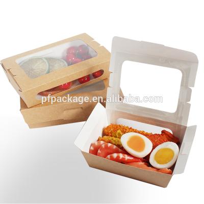 China Recyclable Disposable Kraft Paper Take Away Fast Food Box for sale